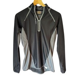 Second Skin Women’s 1/4 Zip Long Sleeve Training Pullover Black Gray Sz M